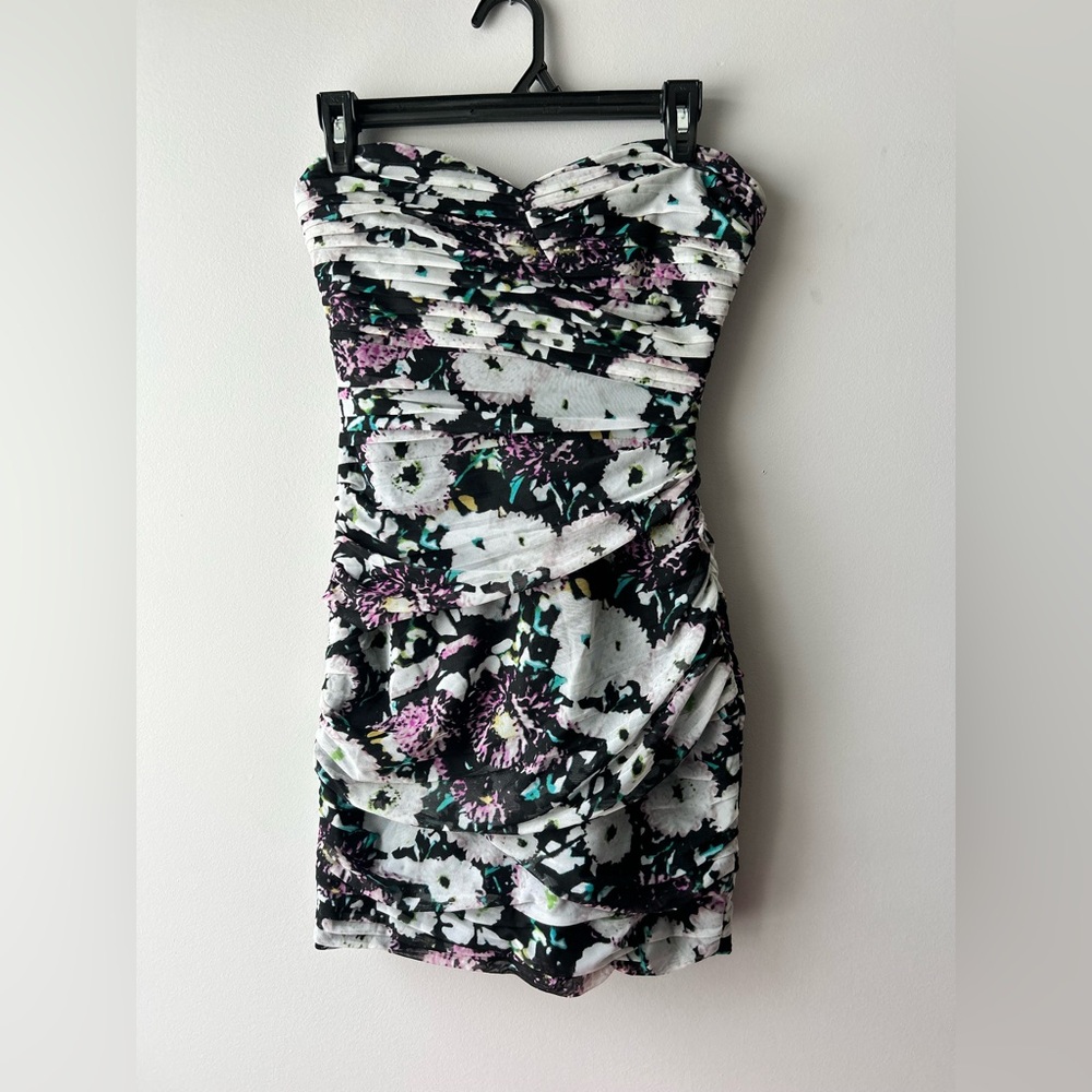 BCBGMaxAzria Winnie Strapless Floral Print Dress